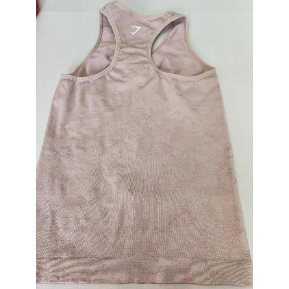 Gymshark Adapt Camo Seamless Tank Top Pink Mauve Ruched Racerback GLTK5049 Small - Picture 3 of 6